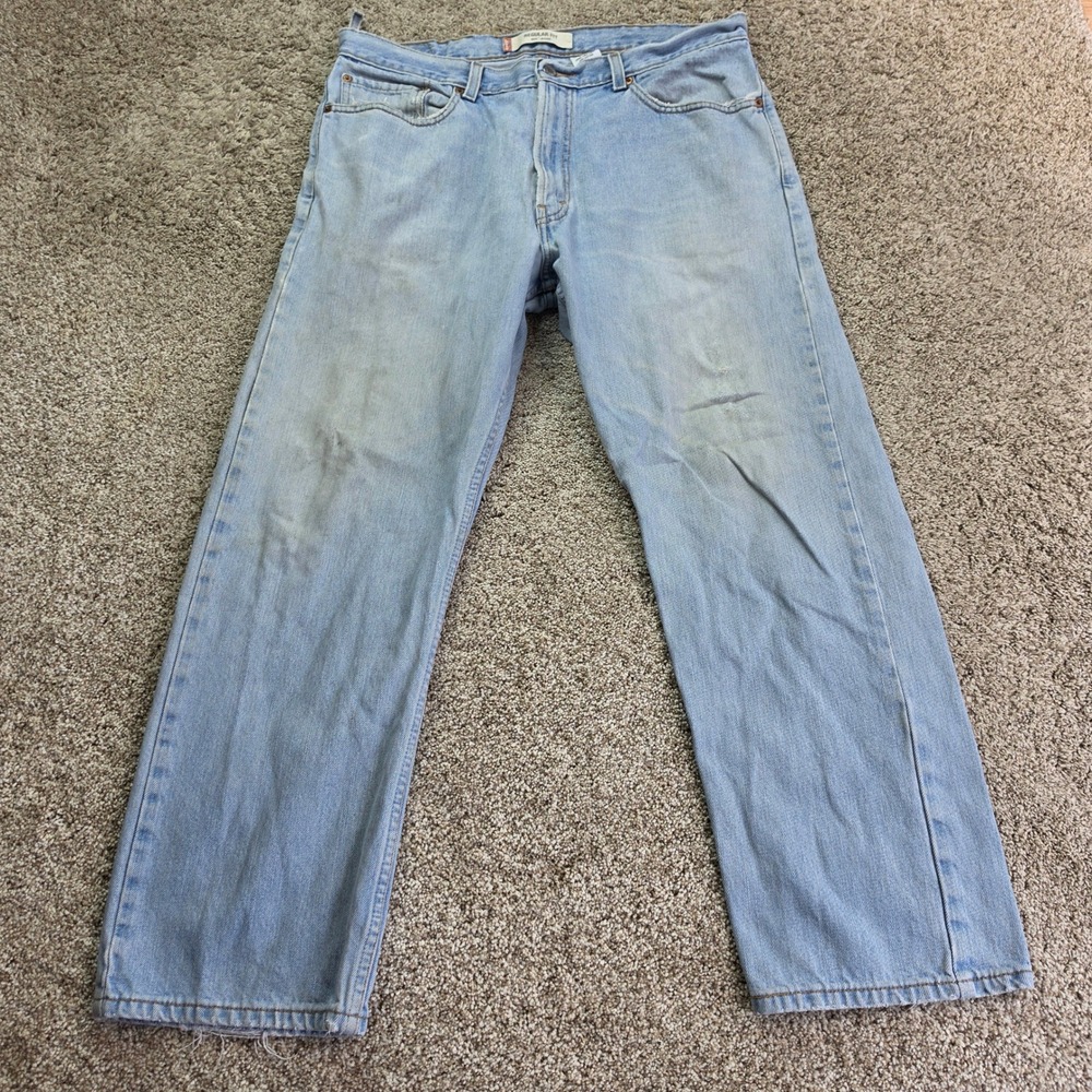 VINTAGE Levi's 505 Regular Fit Jeans Mens 38x29 Light Wash Blue Outdoor Casual